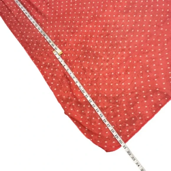 JCP Coral & White Polka Dot Viscose Wraparound Beach & Multi Purpose Wear Scarf - Picture 10 of 13